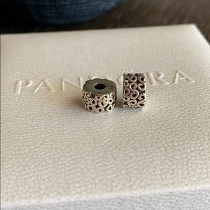 2 Pandora Swirl Clip Charms